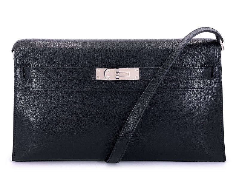 Hermès Black Chèvre Chamkila Kelly Elan Palladium PHW Bag KOS