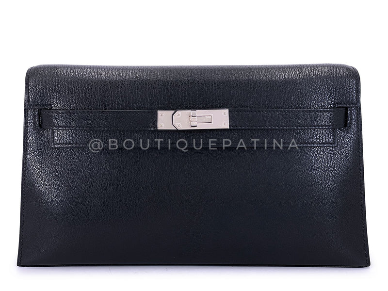 Hermès Black Chèvre Chamkila Kelly Elan Palladium PHW Bag KOS