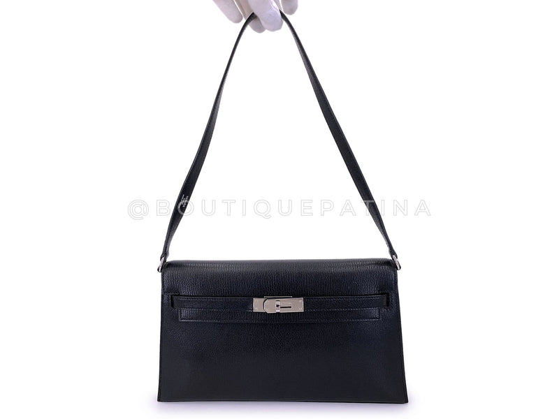Hermès Black Chèvre Chamkila Kelly Elan Palladium PHW Bag KOS