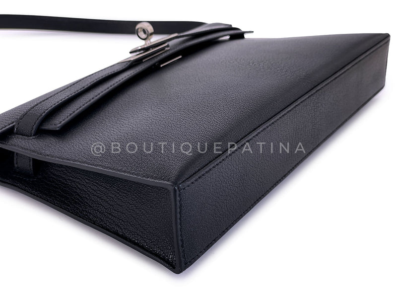 Hermès Black Chèvre Chamkila Kelly Elan Palladium PHW Bag KOS