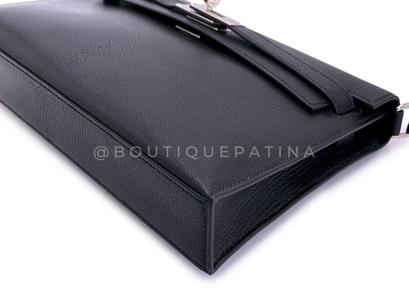 Hermès Black Chèvre Chamkila Kelly Elan Palladium PHW Bag KOS