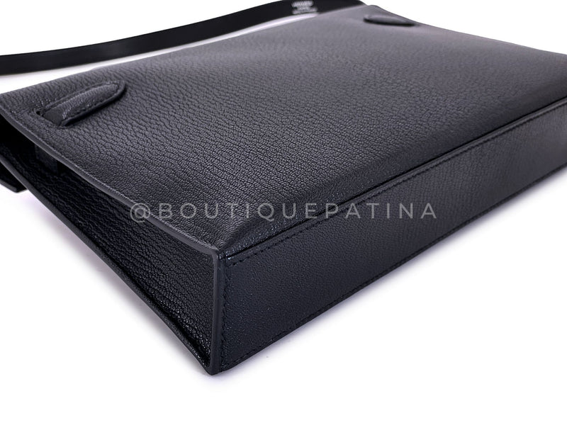 Hermès Black Chèvre Chamkila Kelly Elan Palladium PHW Bag KOS