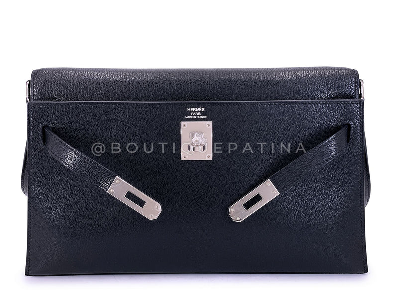 Hermès Black Chèvre Chamkila Kelly Elan Palladium PHW Bag KOS