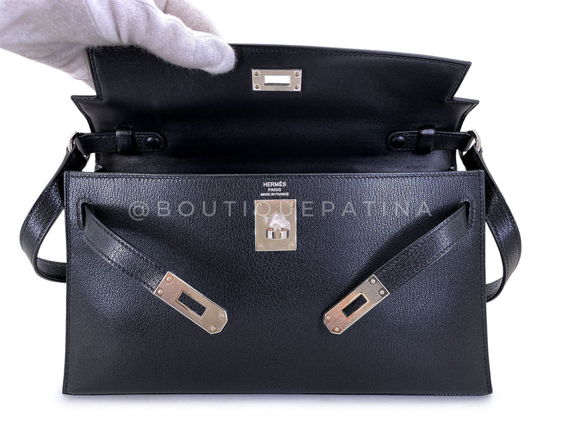 Hermès Black Chèvre Chamkila Kelly Elan Palladium PHW Bag KOS