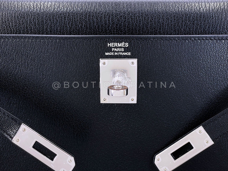 Hermès Black Chèvre Chamkila Kelly Elan Palladium PHW Bag KOS
