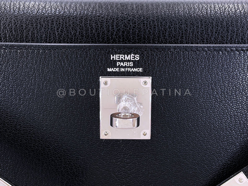 Hermès Black Chèvre Chamkila Kelly Elan Palladium PHW Bag KOS