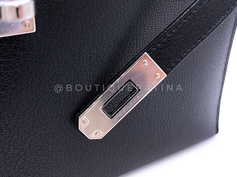 Hermès Black Chèvre Chamkila Kelly Elan Palladium PHW Bag KOS
