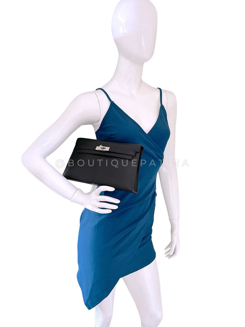 Hermès Black Chèvre Chamkila Kelly Elan Palladium PHW Bag KOS