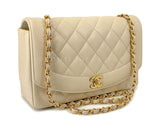 Chanel 1994 Vintage Pale Beige Caviar Medium Diana Flap Bag 24k GHW XI2