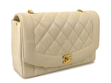 Chanel 1994 Vintage Pale Beige Caviar Medium Diana Flap Bag 24k GHW XI2