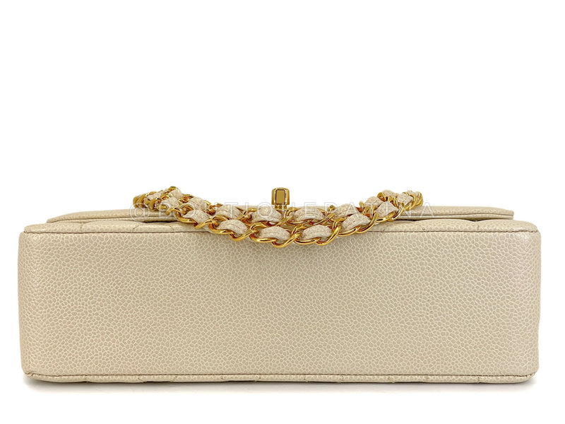 Chanel 1994 Vintage Pale Beige Caviar Medium Diana Flap Bag 24k GHW XI2
