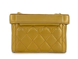 Chanel 1991 Vintage Gold Bronze Petite Box Vanity Bag 24k GHW TVY