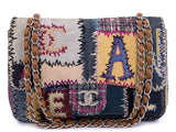 Rare 2012 Chanel Jumbo Denim Patchwork Flap Bag SHW F2P