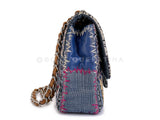 Rare 2012 Chanel Jumbo Denim Patchwork Flap Bag SHW F2P