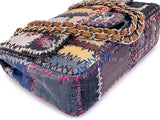 Rare 2012 Chanel Jumbo Denim Patchwork Flap Bag SHW F2P