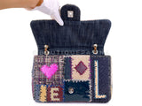 Rare 2012 Chanel Jumbo Denim Patchwork Flap Bag SHW F2P