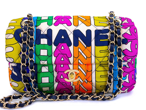 Chanel 21K Rainbow Letter Quilted Logo Flap Bag GHW RN0