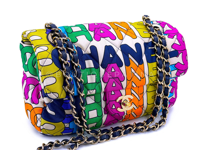 Chanel 21K Rainbow Letter Quilted Logo Flap Bag GHW RN0