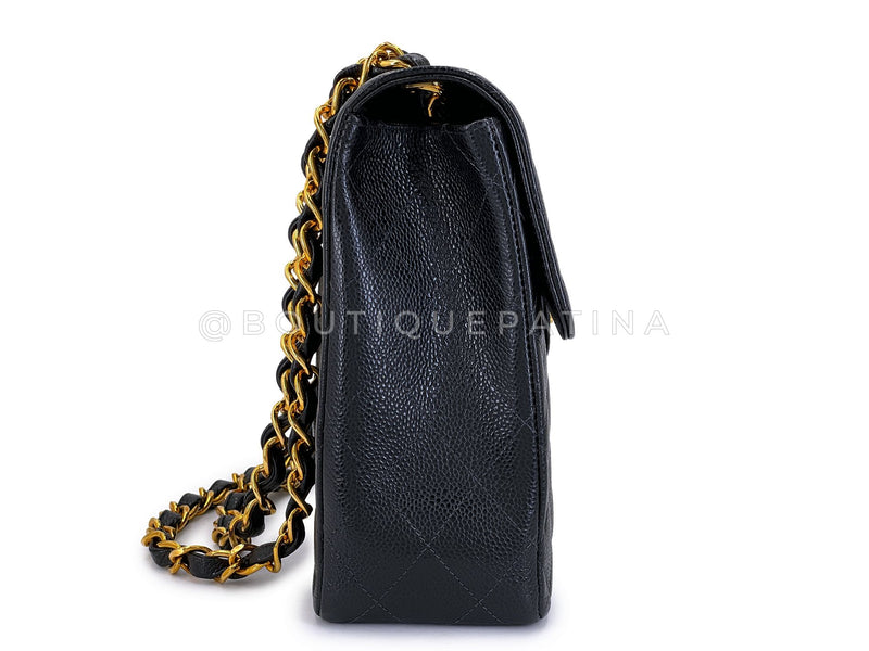 Chanel 2003 Vintage Black Caviar Jumbo Classic Flap Bag 24k GHW  UVR