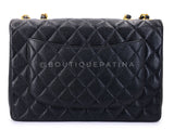 Chanel 2003 Vintage Black Caviar Jumbo Classic Flap Bag 24k GHW  UVR