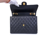 Chanel 2003 Vintage Black Caviar Jumbo Classic Flap Bag 24k GHW  UVR
