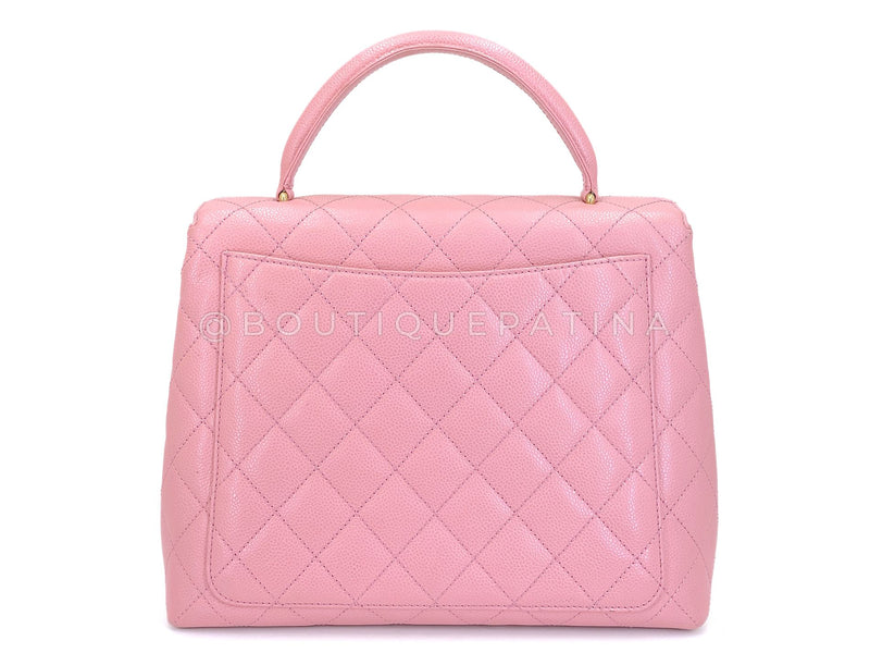 Chanel 2004 Vintage Sakura Pink Caviar Kelly Flap Bag 24k GHW 8TY