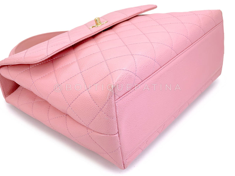 Chanel 2004 Vintage Sakura Pink Caviar Kelly Flap Bag 24k GHW 8TY