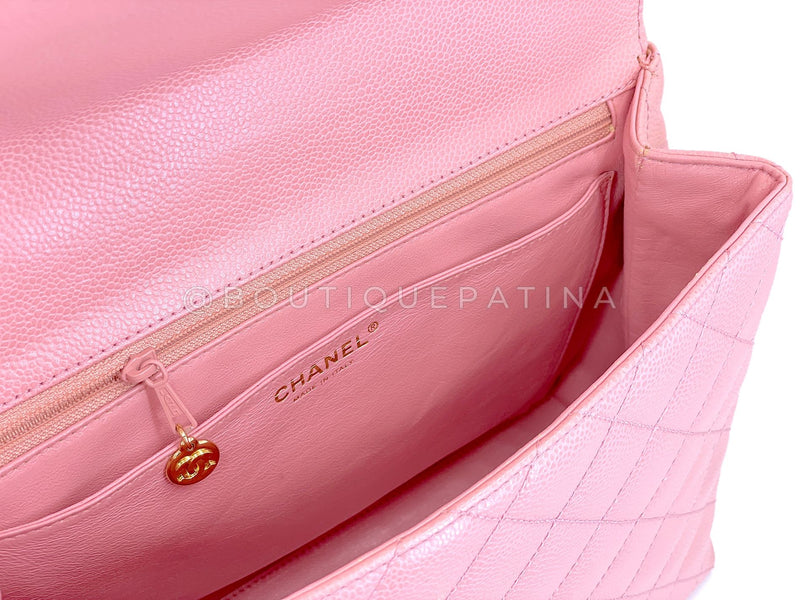 Chanel 2004 Vintage Sakura Pink Caviar Kelly Flap Bag 24k GHW 8TY