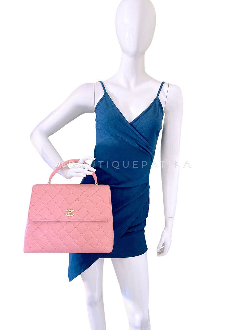 Chanel 2004 Vintage Sakura Pink Caviar Kelly Flap Bag 24k GHW 8TY