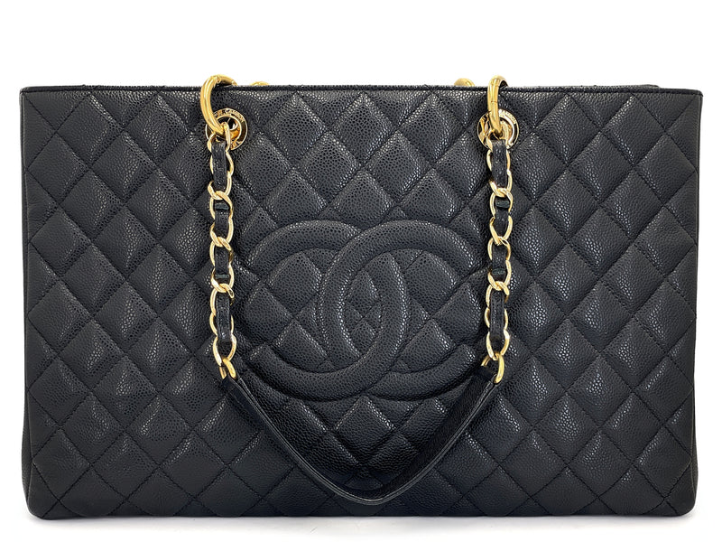 Chanel 2013 Black Caviar XL GST Grand Shopper Tote Bag GHW 83U
