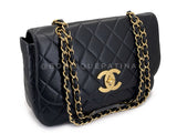 Rare Chanel Vintage Black Caviar Curved Jumbo CC Classic Flap Bag GHW ZI9