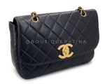 Rare Chanel Vintage Black Caviar Curved Jumbo CC Classic Flap Bag GHW ZI9