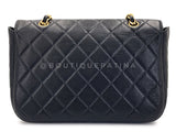 Rare Chanel Vintage Black Caviar Curved Jumbo CC Classic Flap Bag GHW ZI9