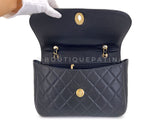 Rare Chanel Vintage Black Caviar Curved Jumbo CC Classic Flap Bag GHW ZI9