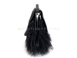 Rare Chanel 14A Black Mongolian Lamb Fur Paris-Dallas Fringe Saddle XL Flap Bag 2TX