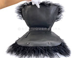 Rare Chanel 14A Black Mongolian Lamb Fur Paris-Dallas Fringe Saddle XL Flap Bag 2TX