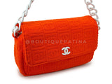 Chanel 2002 Vintage Dark Orange Terry Sport Line Flap Bag Resin Chain XIL