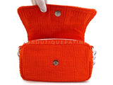 Chanel 2002 Vintage Dark Orange Terry Sport Line Flap Bag Resin Chain XIL
