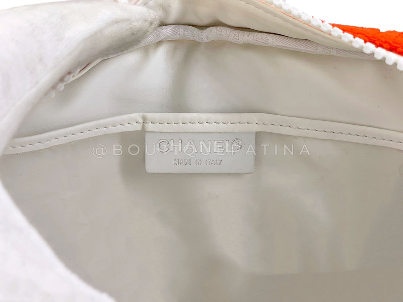 Chanel 2002 Vintage Dark Orange Terry Sport Line Flap Bag Resin Chain XIL