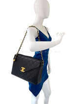 Chanel 1994 Black Vintage Caviar Maxi Giant Flap Classic Camera Bag 24k GHW OIY