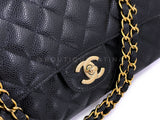 Chanel 2004 Vintage Black Caviar Medium Classic Double Flap Bag 24k GHW D3R
