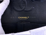 Chanel 2004 Vintage Black Caviar Medium Classic Double Flap Bag 24k GHW D3R