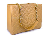 Chanel Vintage 2008 Camel Beige Caviar Grand Shopper Tote GST Bag GHW RLI