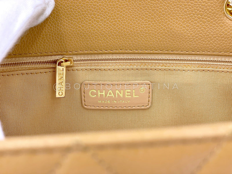 Chanel Vintage 2008 Camel Beige Caviar Grand Shopper Tote GST Bag GHW RLI