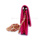 Chanel 2000 Vintage Fuchsia Pink Caviar Timeless Classic Wallet on Chain WOC Bag 24k GHW     ACG