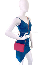 Chanel 2000 Vintage Fuchsia Pink Caviar Timeless Classic Wallet on Chain WOC Bag 24k GHW     ACG