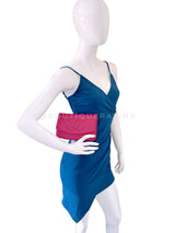 Chanel 2000 Vintage Fuchsia Pink Caviar Timeless Classic Wallet on Chain WOC Bag 24k GHW     ACG