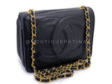 Chanel 1987 Vintage Black Giant Logo Mini Flap Bag 24k GHW C8Z