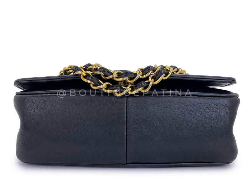Chanel 1987 Vintage Black Giant Logo Mini Flap Bag 24k GHW C8Z