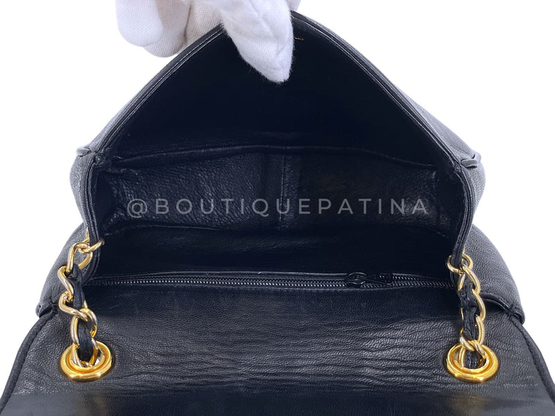 Chanel 1987 Vintage Black Giant Logo Mini Flap Bag 24k GHW C8Z